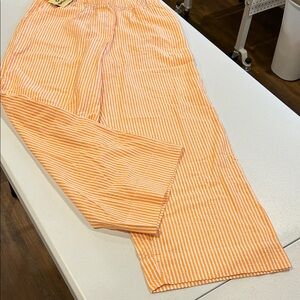 Daily Drills Vibrant Orange Seersucker Striped Resort Pants